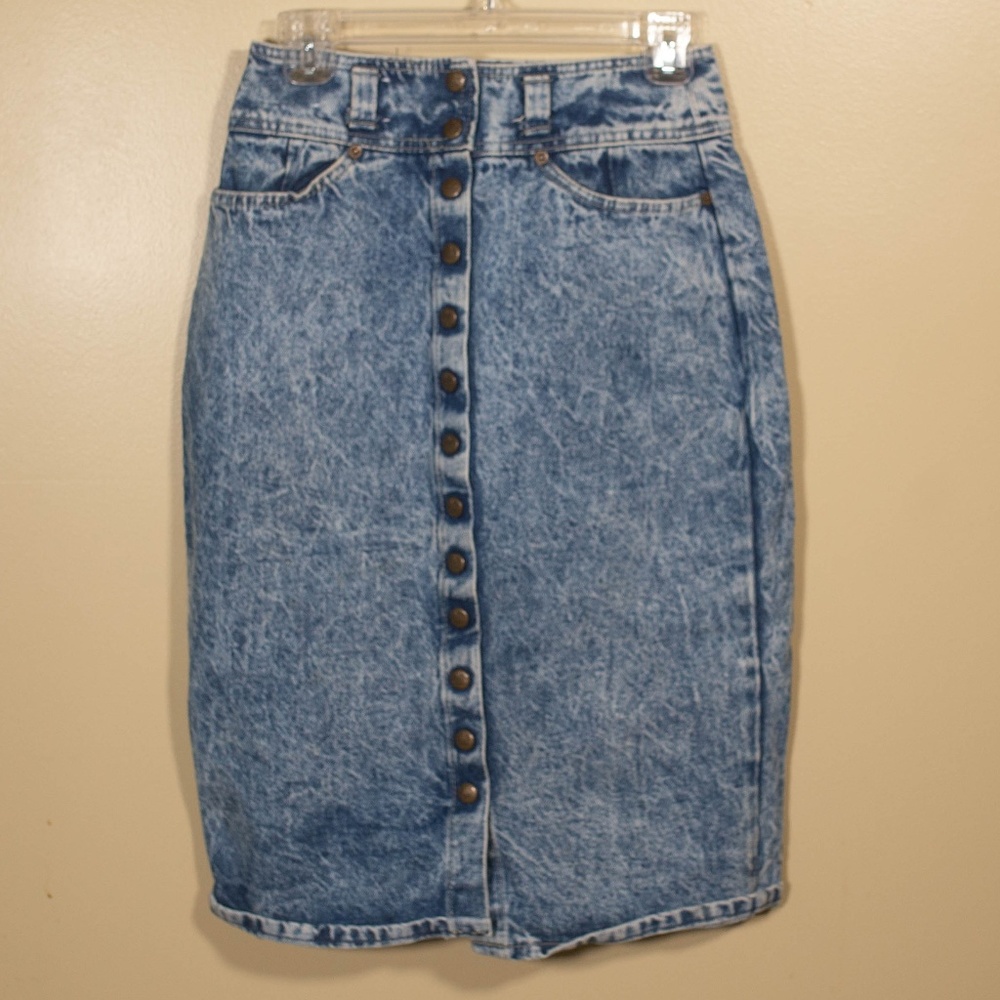 90's Vintage High Waisted Denim Skirt